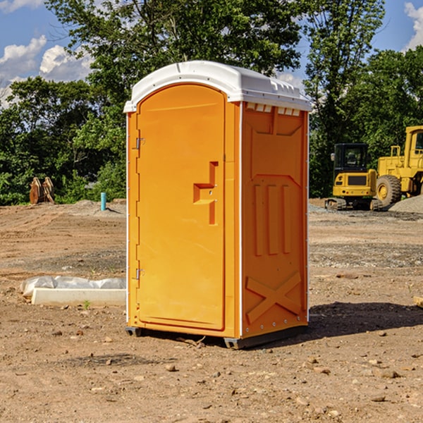 how often are the portable restrooms cleaned and serviced during a rental period in Grand River Iowa